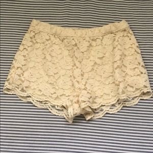 Abercrombie and Fitch floral lace shorts